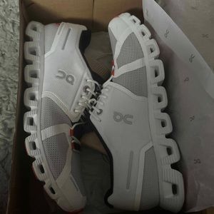 COPY - White and red On cloud running shoes